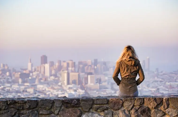 London Skyline + girl