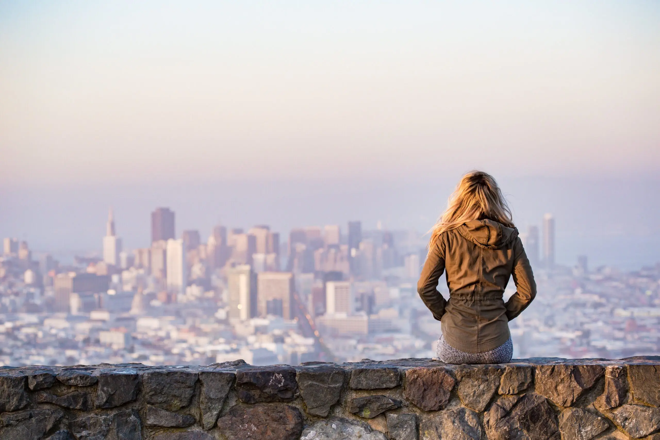 London Skyline + girl