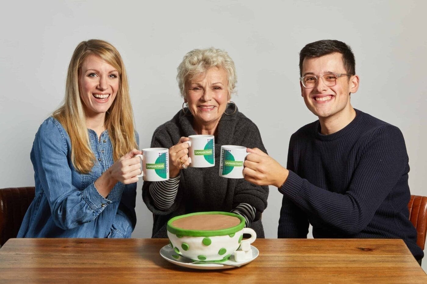 Dame Julie Walters, Rachel Parris and Michael Chakraverty support Samaritans Brew Monday