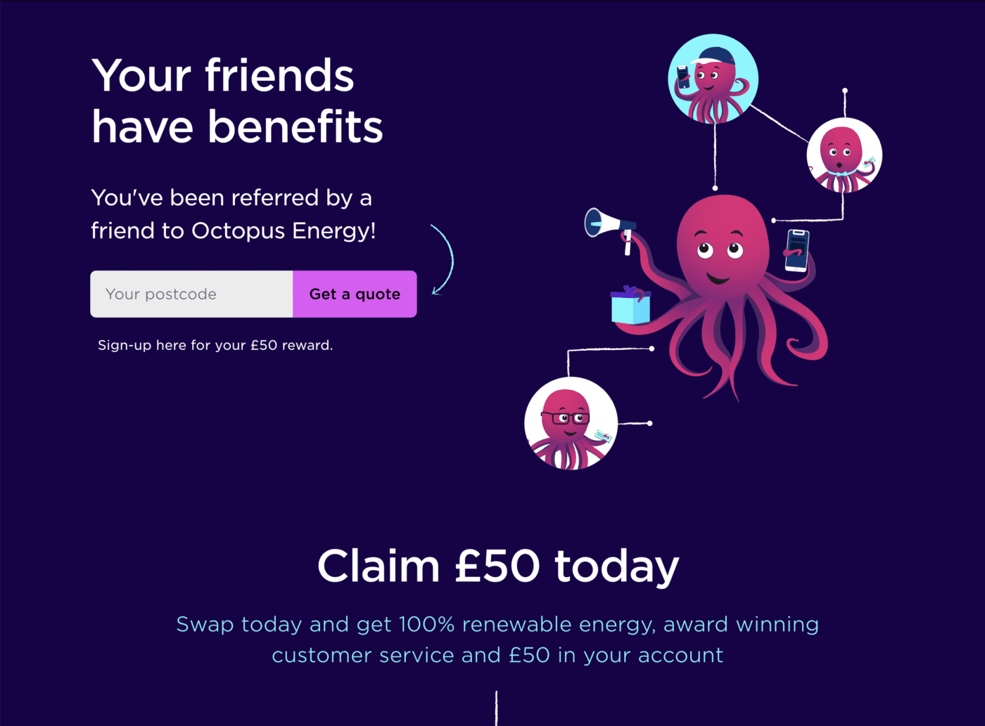 Get £50 off your energy bill by referring a friend to Octopus Energy