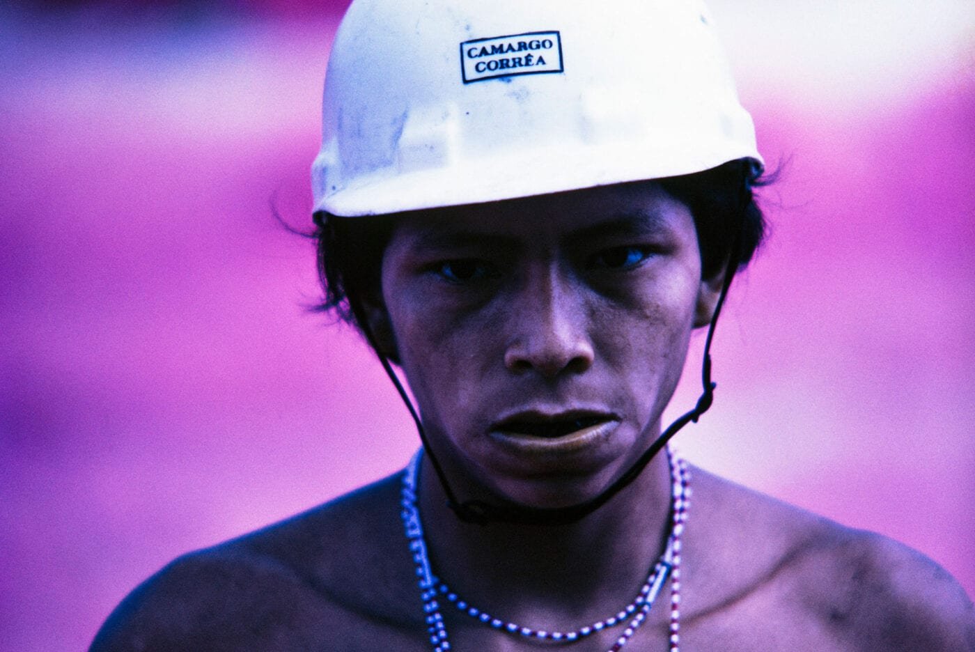 Claudia Andujar  | Yanomami facing construction work at the Perimetral Norte highway construction site, Catrimani, Roraima State, Brazil, 1975. © Claudia Andujar 